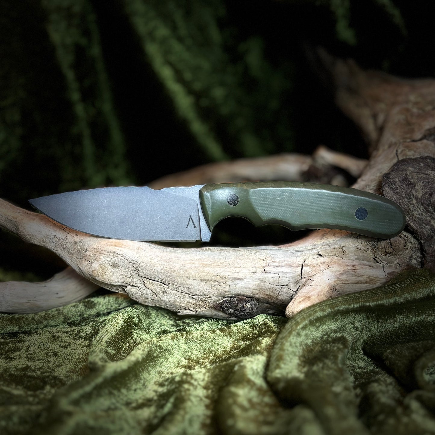 Middle Fork Hunter in Stainless Nitro-V, V3 Grind / OD Green G-10 Handle